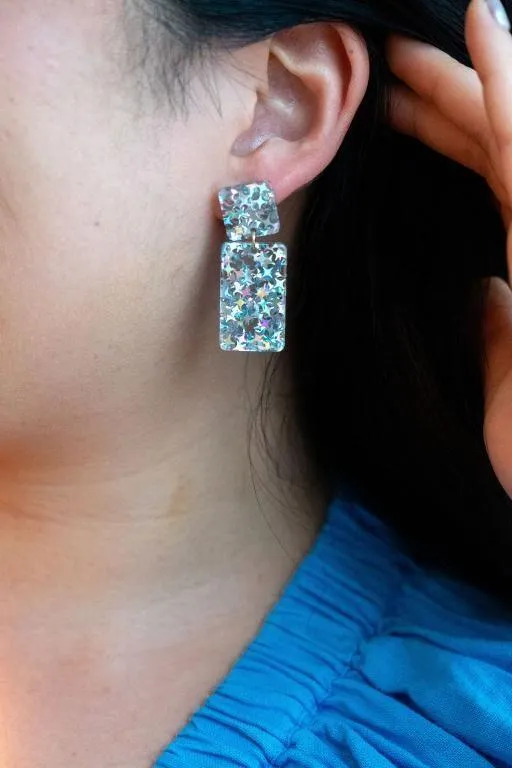 Starry Silve Glitter Earrings