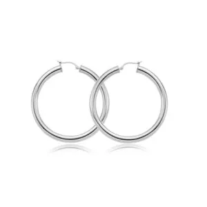 Sterling Silver 40mm Tube Hoops