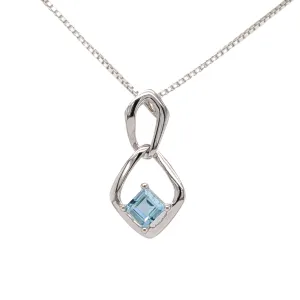 Sterling Silver Blue Topaz Necklace