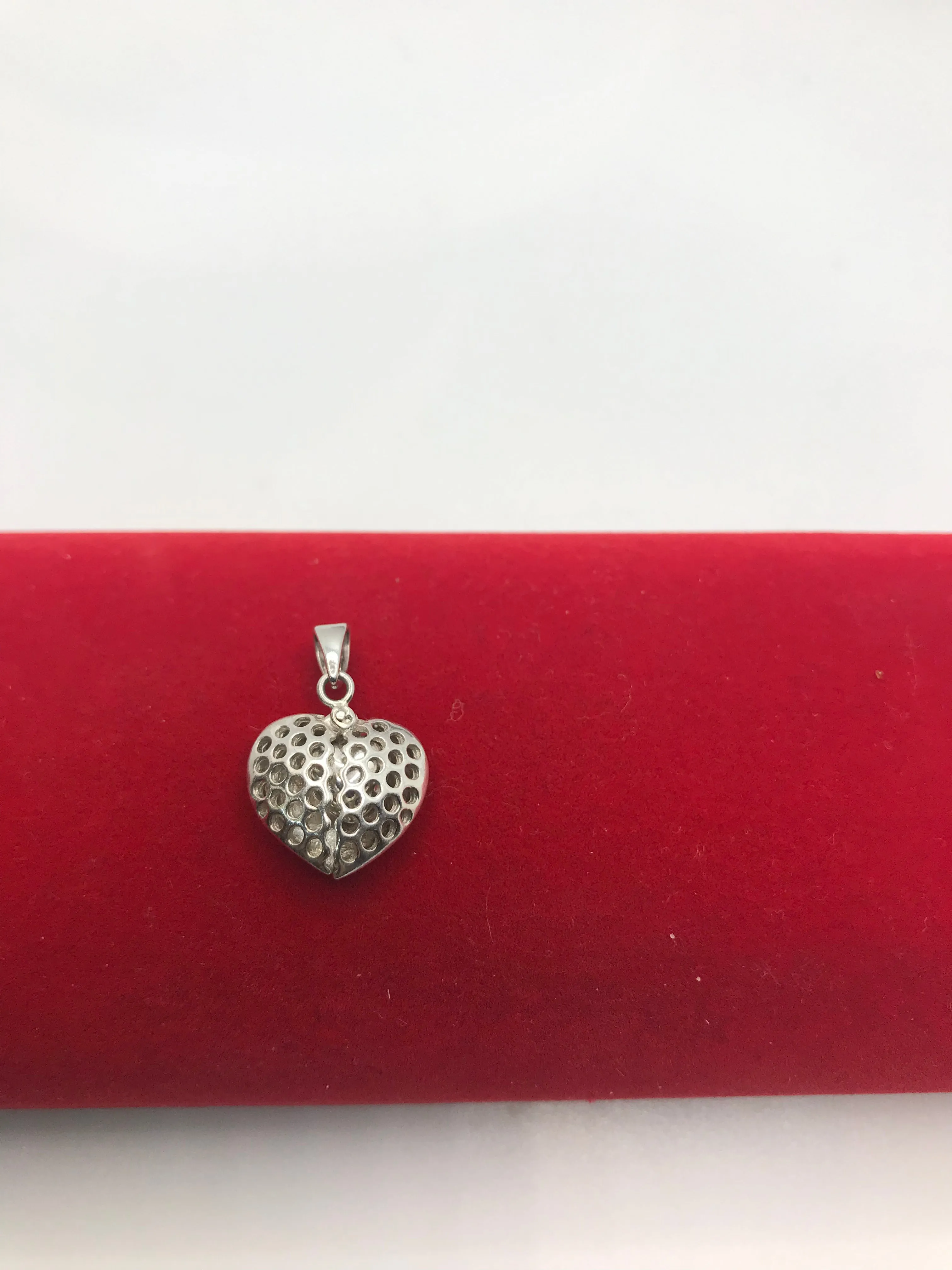 Sterling silver open heart pendant