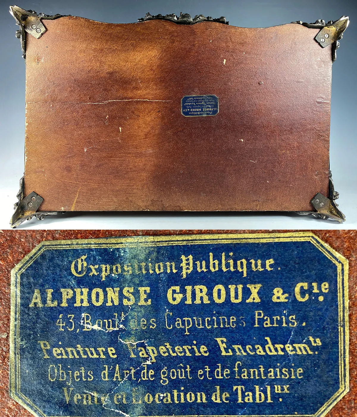 Superb Antique French 16" Large Jewelry Chest, Box, 4 Drawers,Napoleon III Era, Alphonse GIROUX