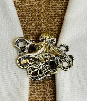 Sweater Clips Silver Octopus Cardigan Clasp Sweater Clip for Sweater Guard Baby Octopus Clothing Fastener Birthday Gift for Her by Fabulici