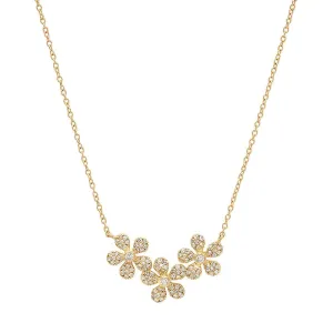 THREE DAISIES DIAMOND NECKLACE, GOLD