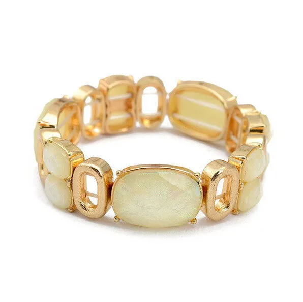 Top Quality 18K Real Gold Plated Mix Color Resin Bracelet Bangles Inlay Austria Big Crystal Charms pulseiras femininas