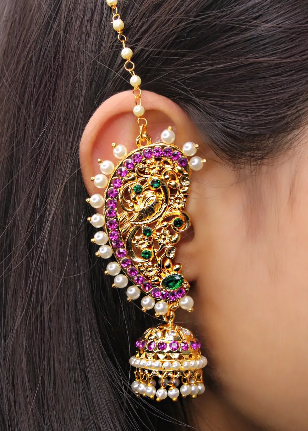 TRENDY FLORET EAR-CUFFS