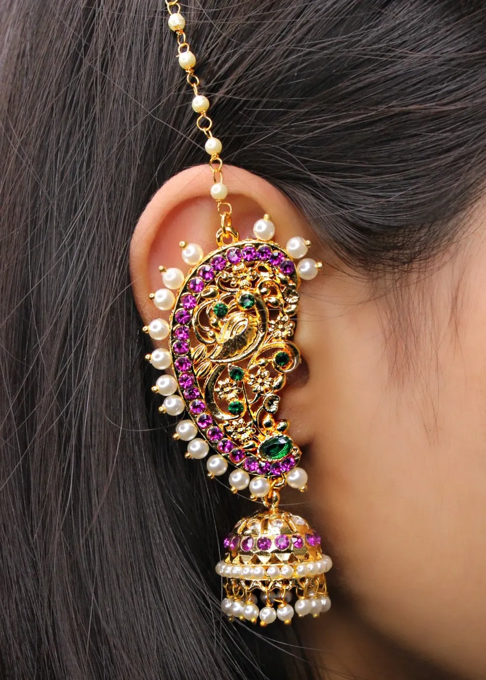 TRENDY FLORET EAR-CUFFS