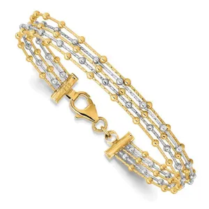 Two-Tone Beaded Multi-Strand Wire Bracelet