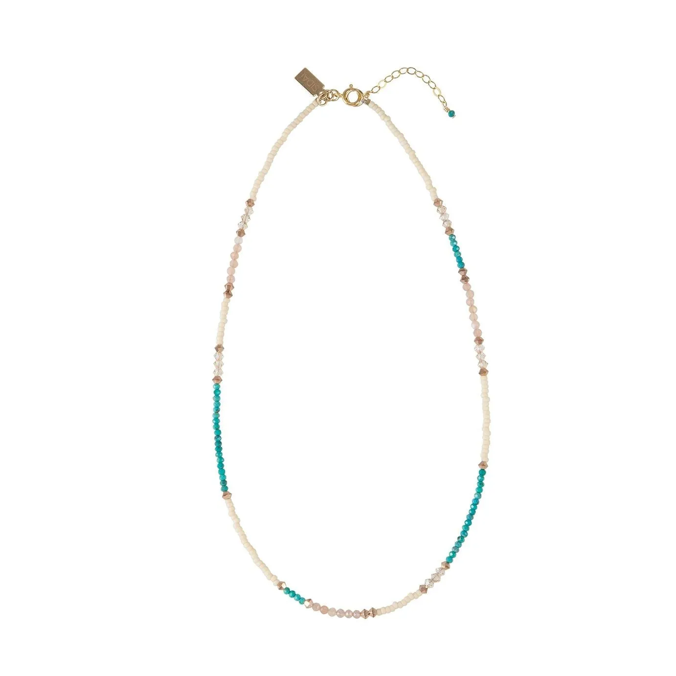 Utulivu Turquoise Beaded Necklace - PEARL/TAUPE/ROSE GOLD/TURQUOISE/TRANSLUSCENT PINK/HONEY