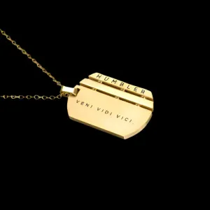 'Veni Vidi Vici' Dog Tag ( Gold )