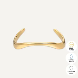 Vibes | Sleek Wave Open Bracelet | 18K Gold-Plated