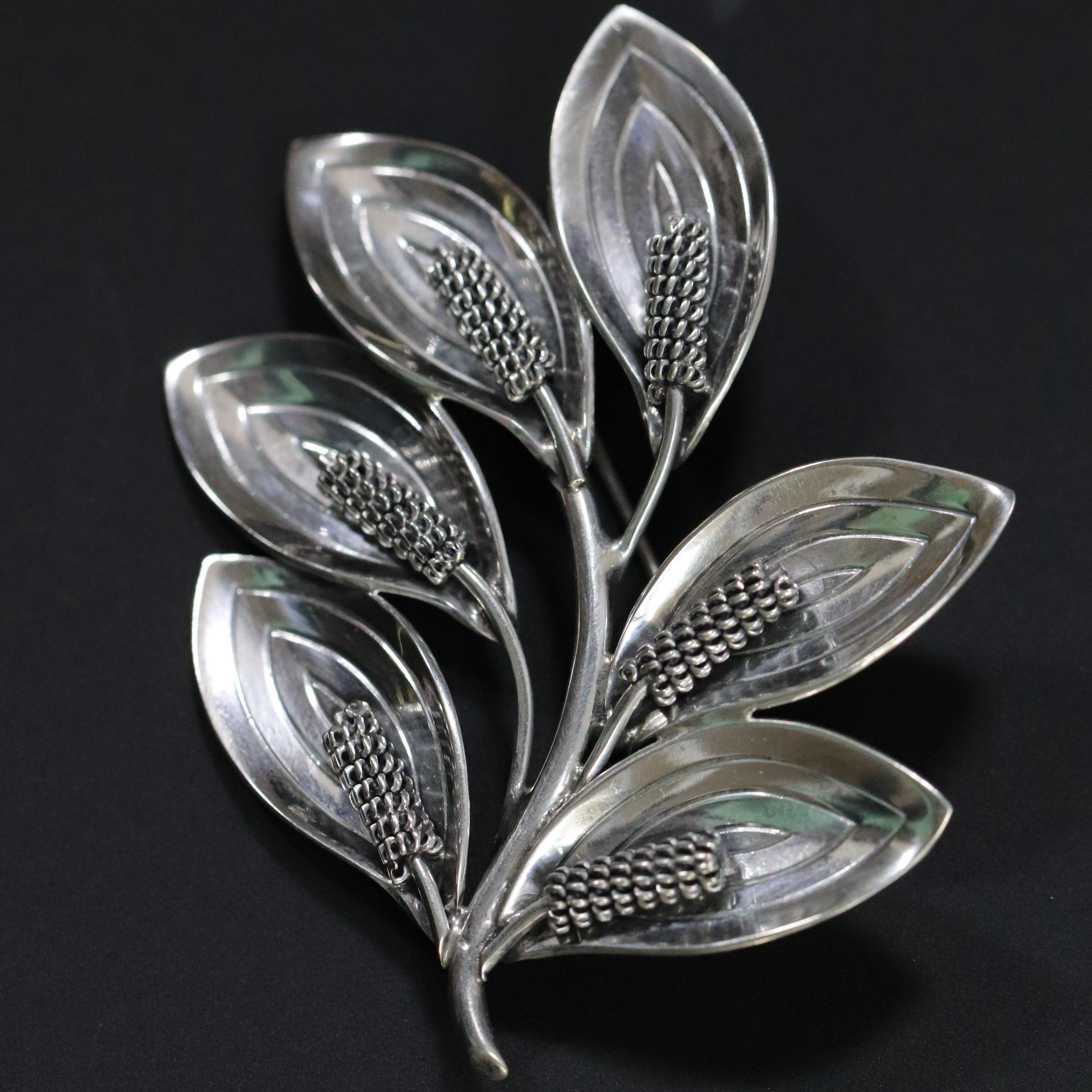 Vintage Aarre & Krogh Danish Jewelry | Modernist Six Calla Lily Brooch