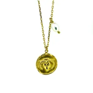 Zodiac Necklace Aries Gold